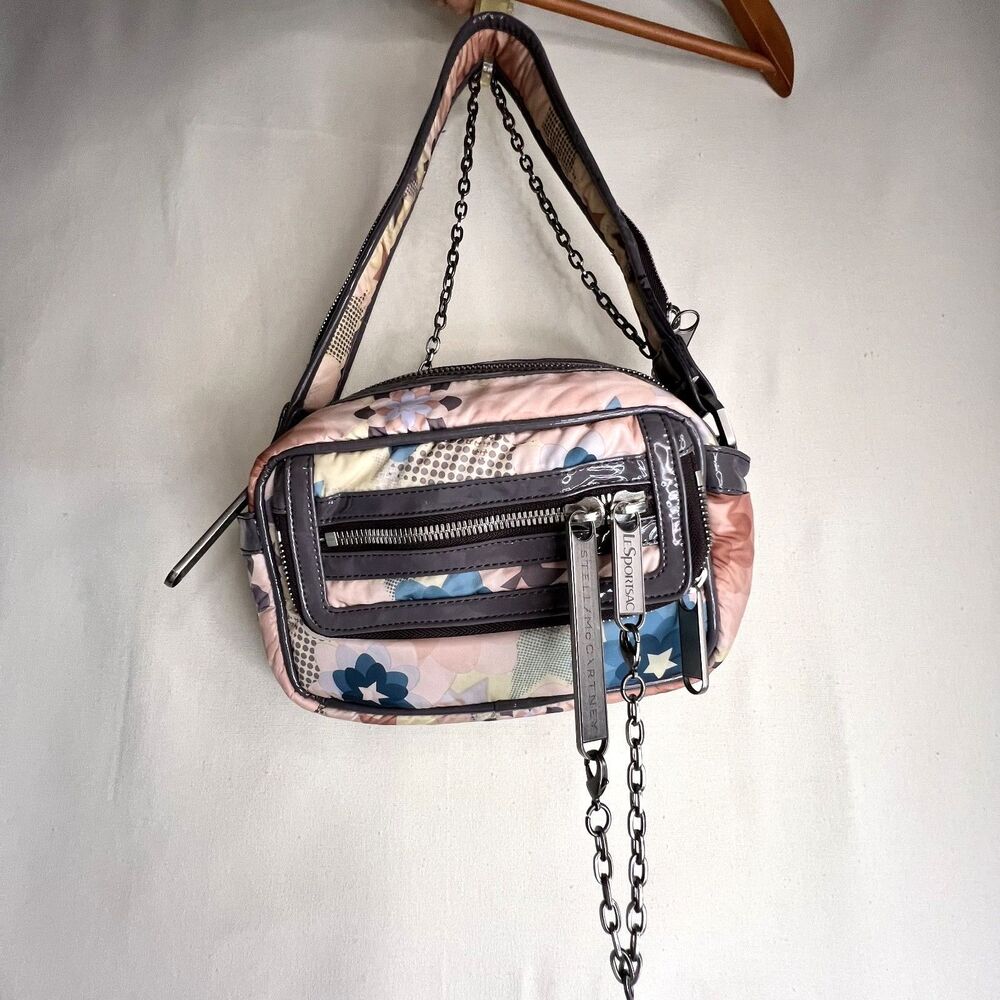 LeSportsac x Stella McCartney Floral Shoulder Bag Y2K Pastel Nylon Purse Unique